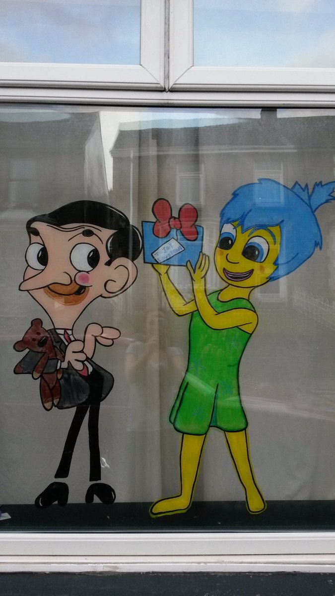 amybatesmoss's tweet photo. #Christmas window done. My Girls love @MrBean so had to be done. And what #mrbean without a little @JoyInsideOut1 x https://t.co/uvZ74dGVGq