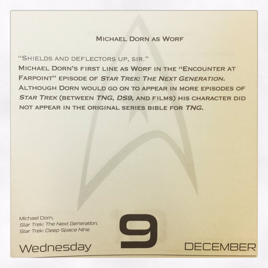 This Day in Trek - December 9, 2015 Happy Birthday Michael Dorn! 