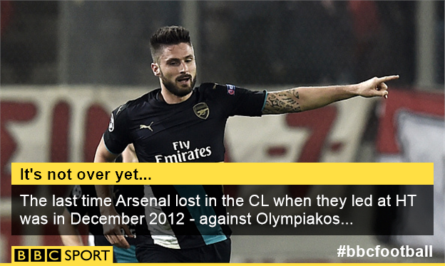 BBCSport's tweet photo. We don't want to worry you Arsenal fans, but... https://t.co/FKBsJ43y0G #AFC #OLYvAFC https://t.co/sbYdSJ0pNR