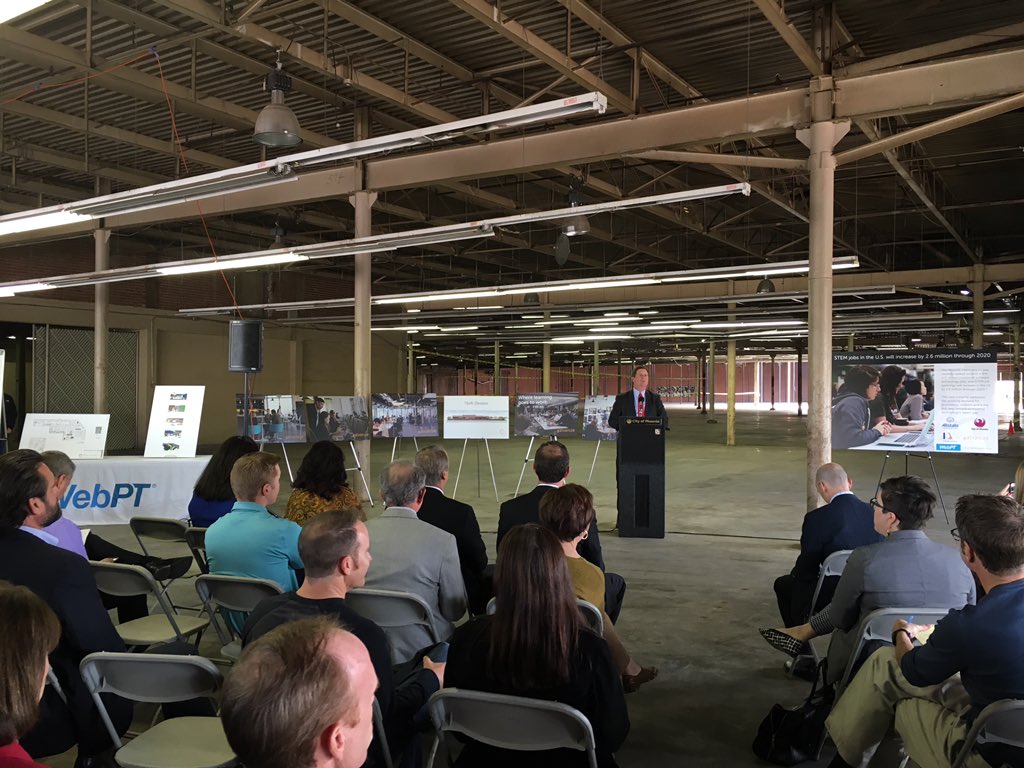 .<a href="/MayorStanton/">Greg J. Stanton</a> making a major announcement for the Warehouse District and tech community. #dtphx #phxwd