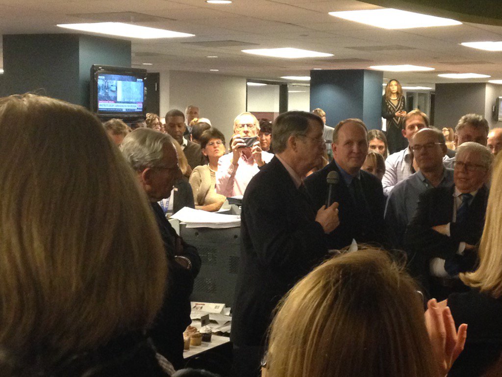 Len Downie, Carl Bernstein and Bon Woodward reminisce on #lastday.