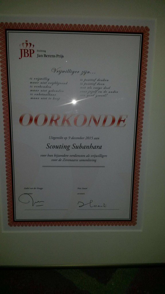 scoutingsubliem's tweet photo. Deze oorkonde krijgt een mooi plekje in ons Troephuis! https://t.co/BeNKeWp0jF