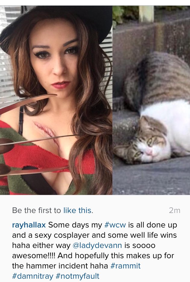 JerseyDevilRayH's tweet photo. #wcw @LadyDevann hopefully we can forget about the hammer.... #stillfunny #stillnotmyfault https://t.co/CZ8RqOlzUV