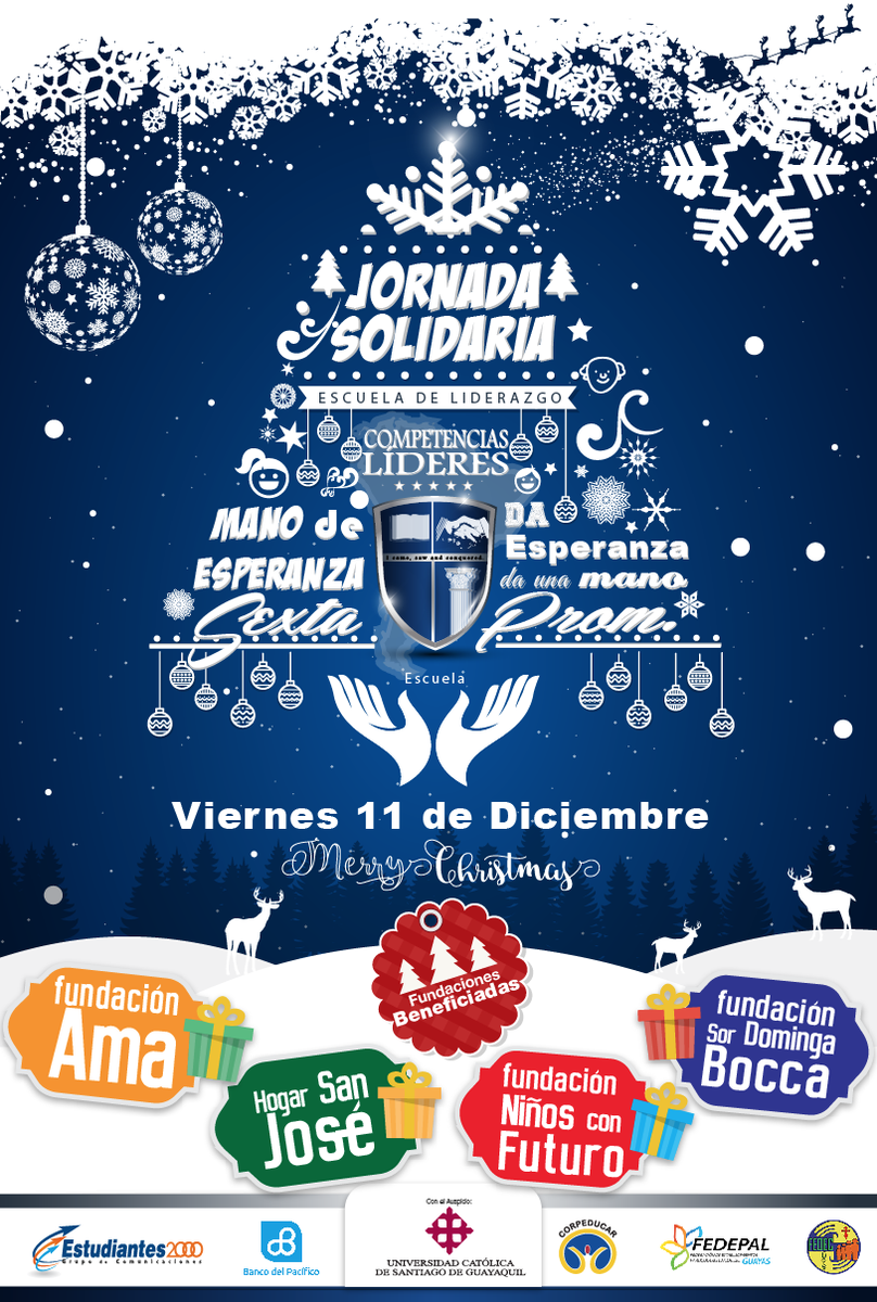 ECLideres's tweet photo. Gran Jornada de Solidaridad "Mano de Esperanza" por parte de nuestros líderes #VIPROM el 11/dic CC. @ucatolicagye https://t.co/oBs1LXmkZ6