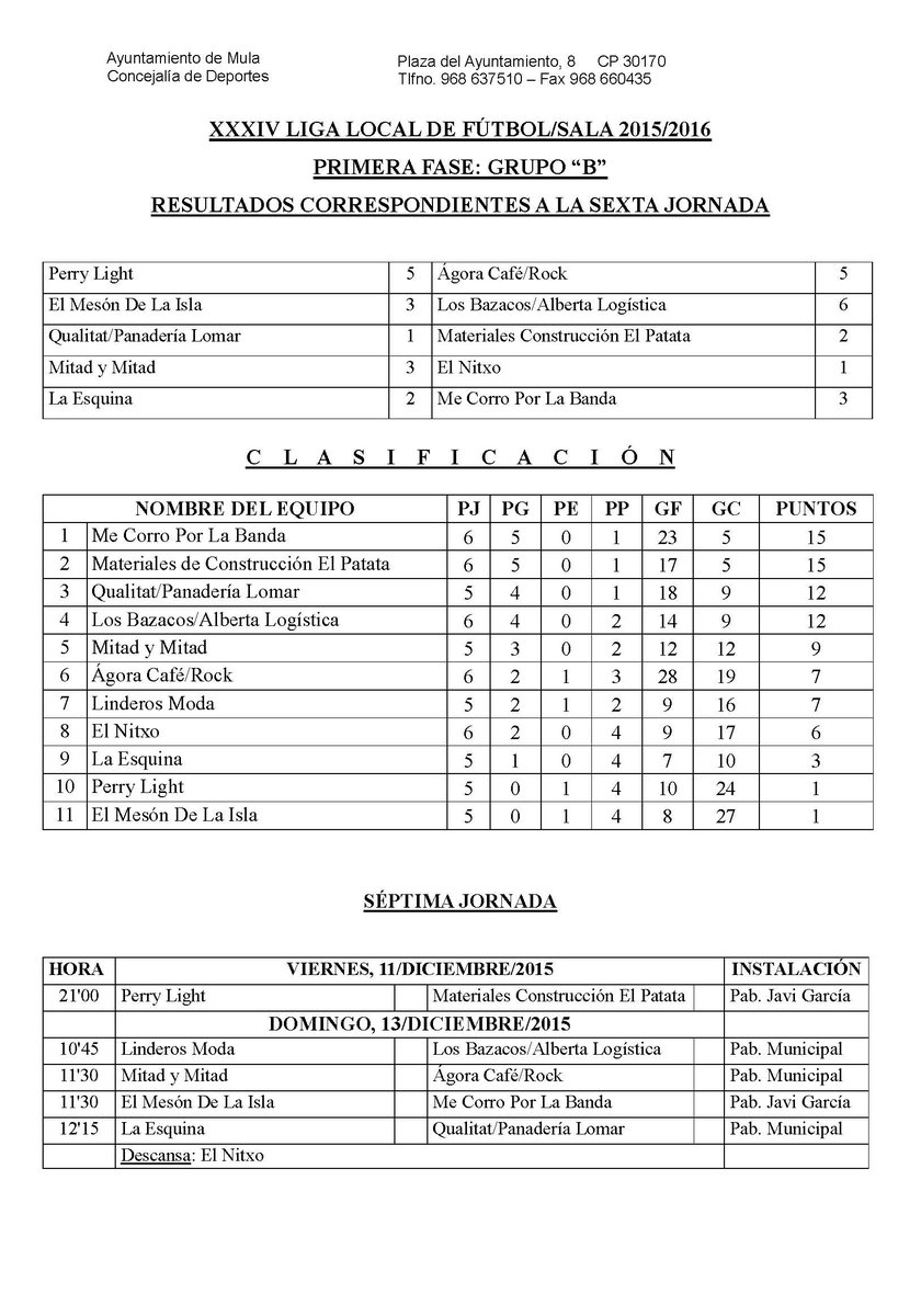 MULA  LIGA LOCAL FUTBOL SALA