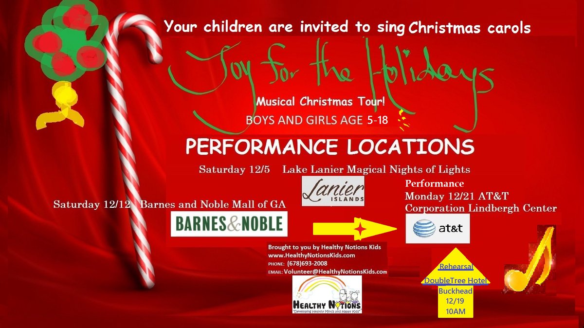 Meet us for finale of Christmas Tour 2015!  All are invited -- singers ages 5-18.     info@HealthyNotionsKids.com