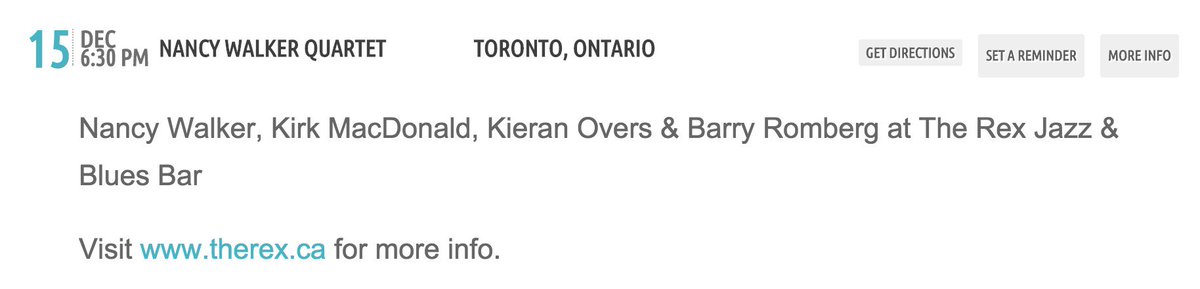 AddoRecords's tweet image. It's the Nancy Walker Quintet featuring Kirk MacDonald this Friday at 6:30 at @RexHotelToronto.