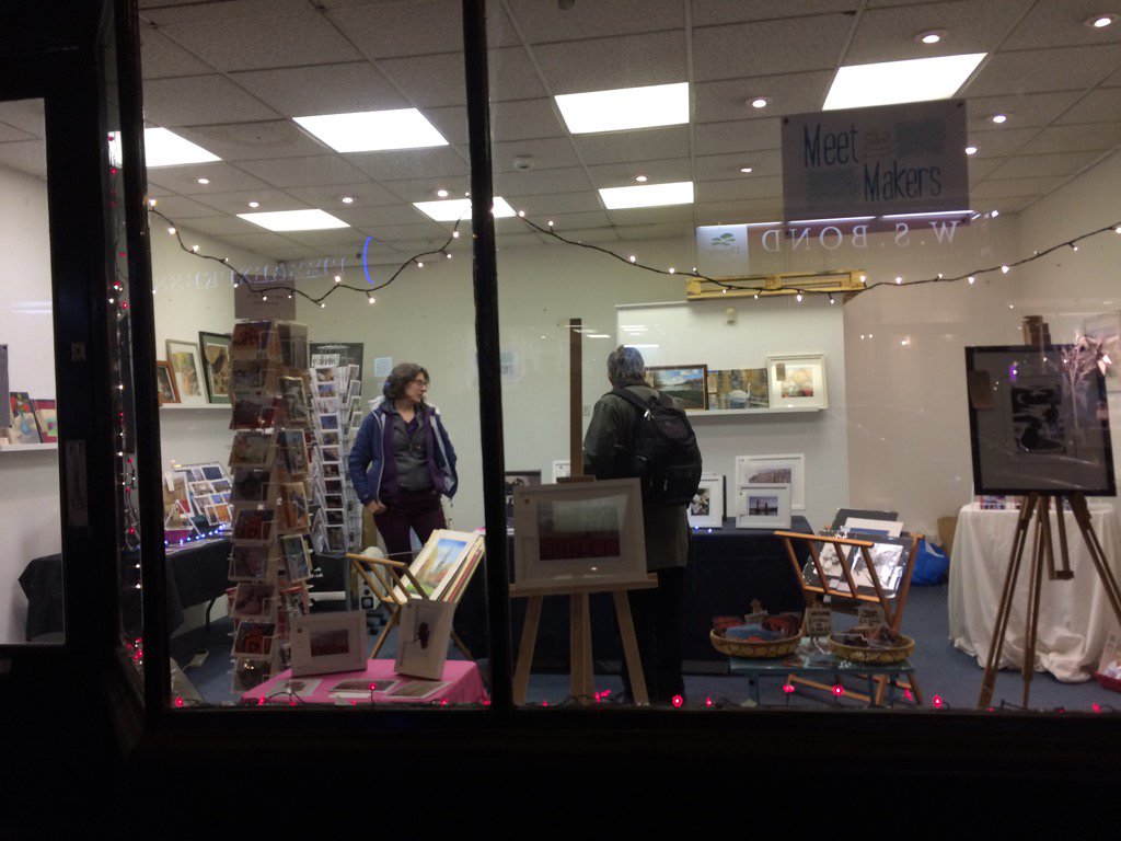 .<a href="/JessRoseArtist/">Jessica Rose</a> talking to a customer at Meet the Makers <a href="/OldYMCAEaling/">Old YMCA on Bond St.</a> today