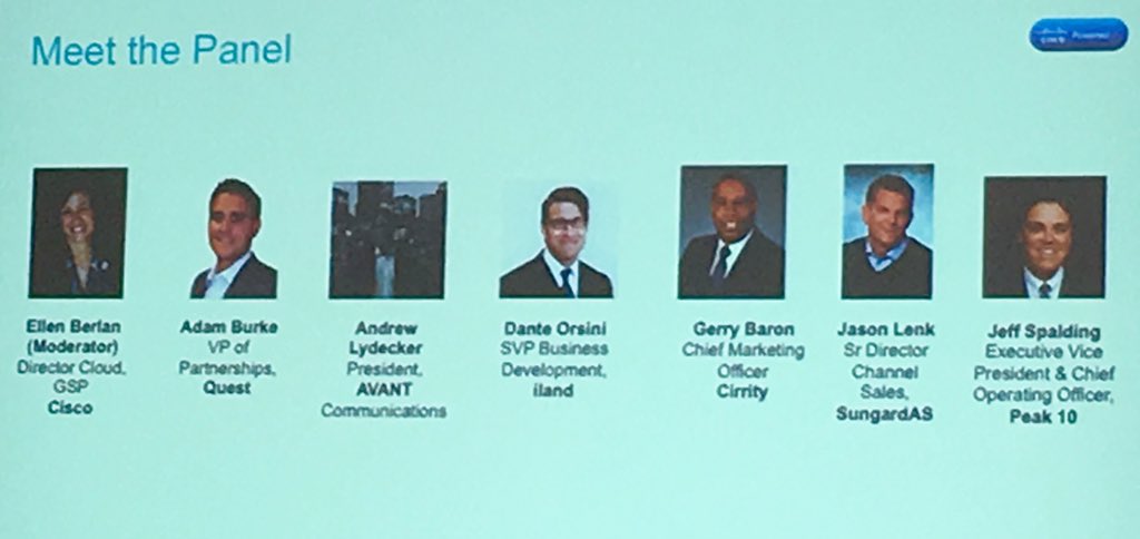 ta_melanie's tweet photo. @elberlan moderating a panel discussion now with @CiscoPowered partners at #NGC2015 https://t.co/LrIXhchaz4