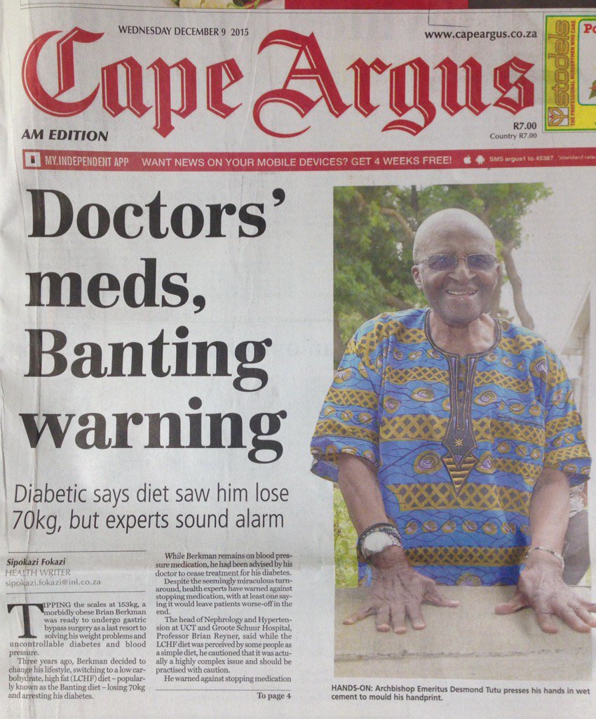 Delighted and proud. It is a privilege that Desmond Tutu is my 100 front/back cover for 2015.