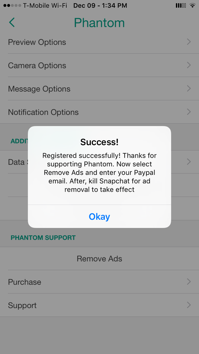 ifouthxion's tweet photo. Finally decided to support #phantom dev @CokePokes no more ad or #appplus #Snapchat #iOS9 #iPhone6s https://t.co/Ncnq7v9rhi