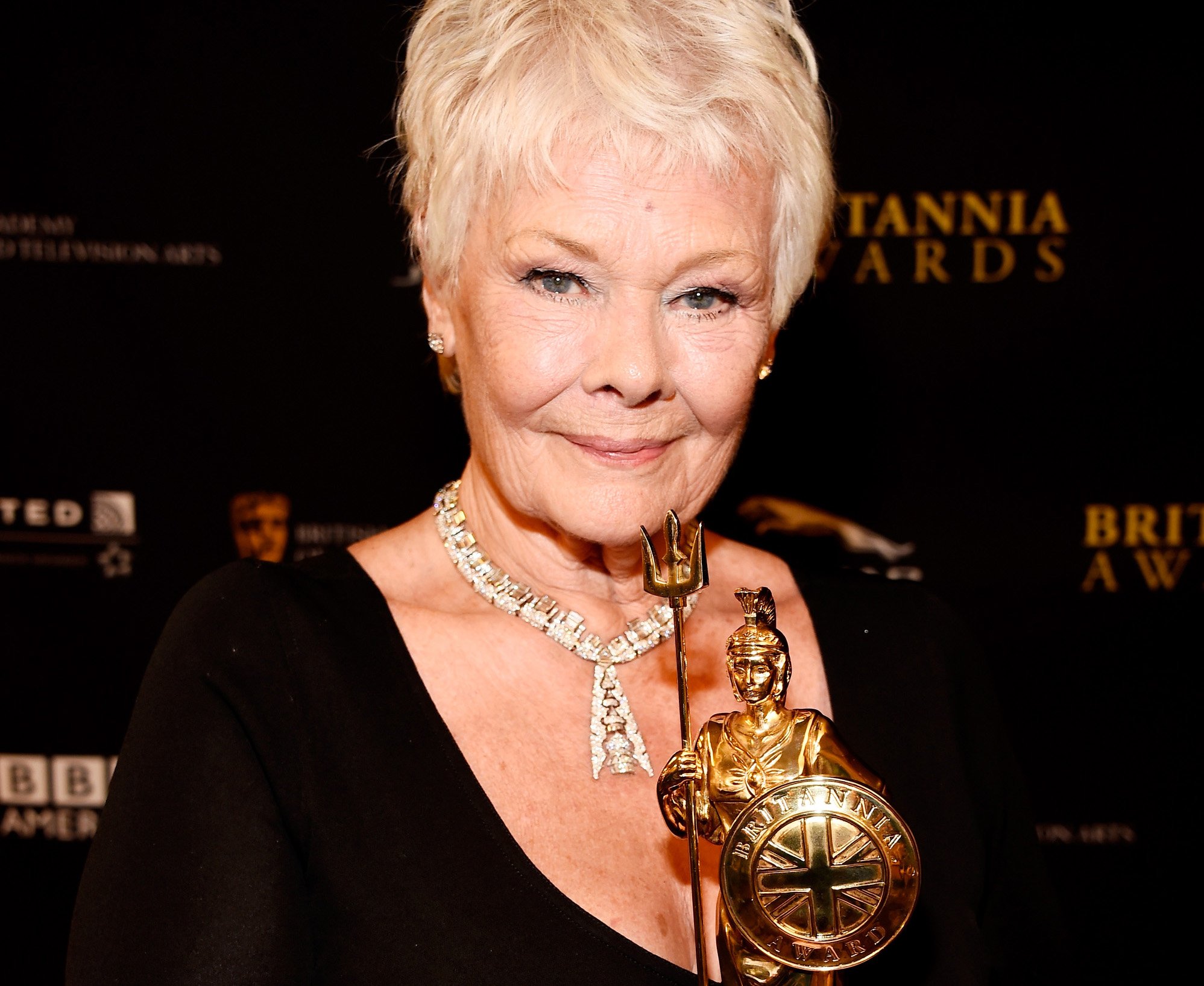 Happy Birthday to Dame Judi Dench! Here she is with her 2014 Britannia award. 