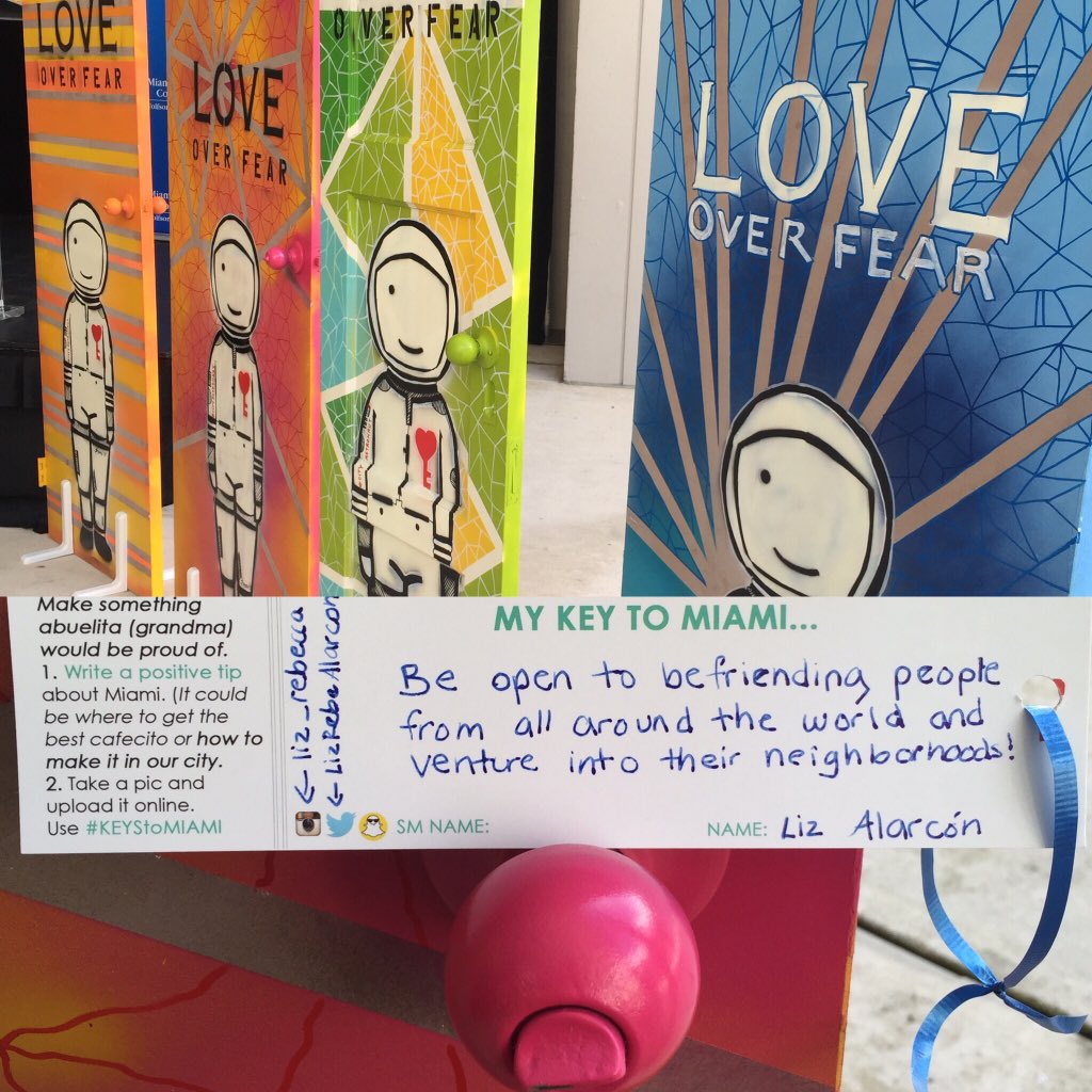 Unlocked urban kindness w/my #keystoMiami @ launch of @cityastronaut's door project! What's your key to our city? 🚪🔑