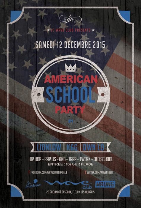 WaveClubb's tweet photo. Samedi le Wave passe en mode US ! Bouteille à gagner mercredi soir parmi tous les RT ! AmericanSchoolParty https://t.co/fK5FlFfyqk