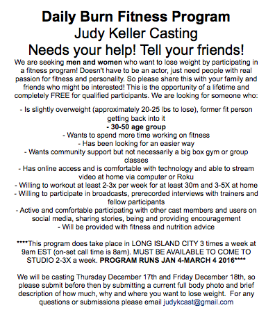 Daily Burn Fitness Program is seeking men and women who want to lose weight by participating in a fitness program!