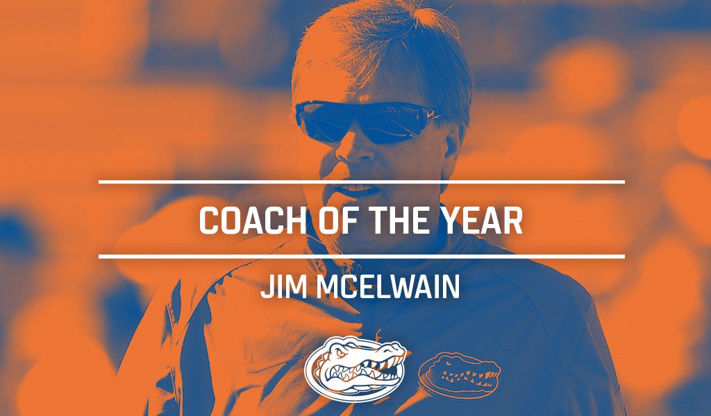 SECNetwork's tweet photo. He led the Gators to an SEC East title in Year 1.

@CoachMcElwain is the SEC Coach of the Year. https://t.co/ITHHM2zdLr