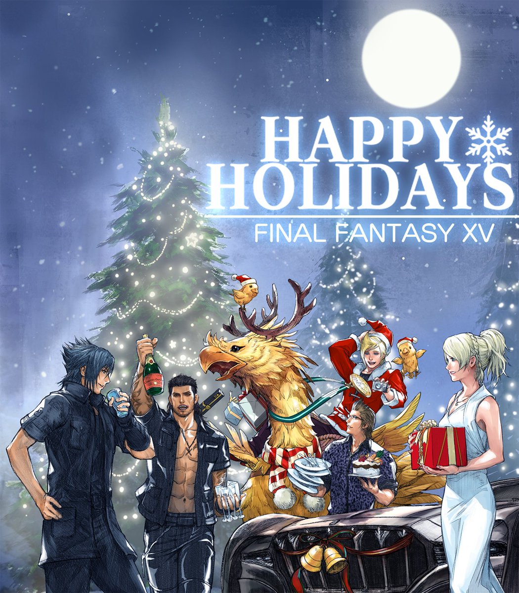 FFXVJP's tweet image. 皆さま、メリークリスマス！！ついに、ついに、 #FFXVFestiveArt　が完成しました～～！！(1/3)　#FF15 #FFXV