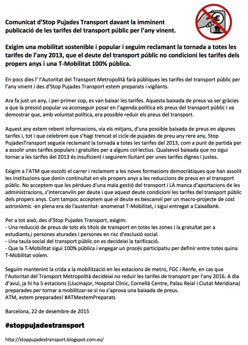 Plataforma #StopPujadesTransport tweet media
