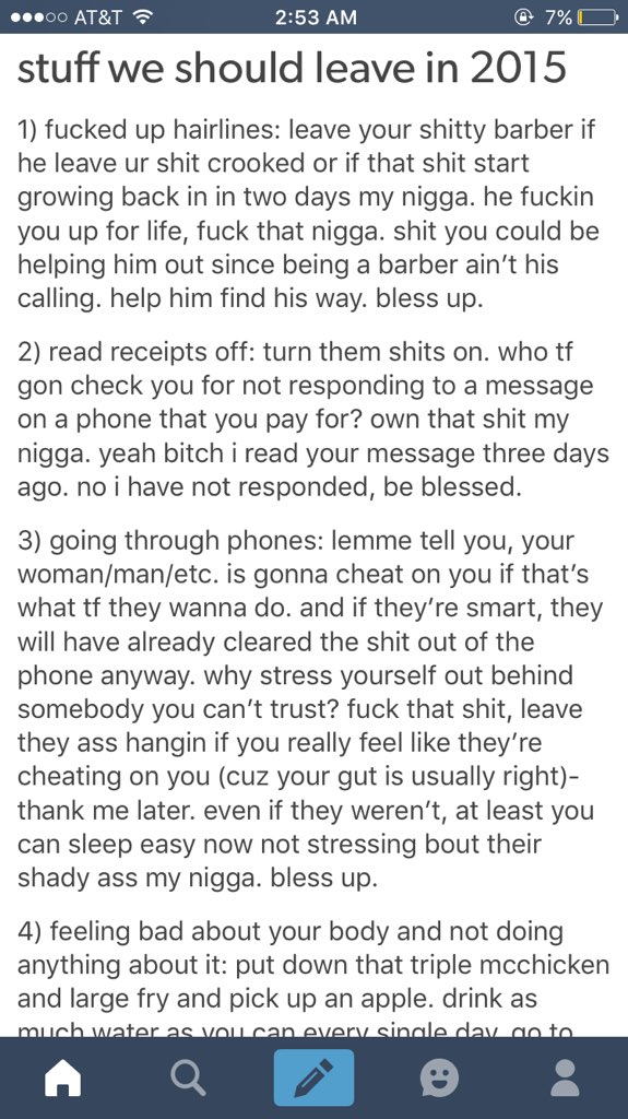 _SaloneCleo's tweet photo. PSA PSA PSA! Stop and read this: Things We Should Leave In 2015 😂🙌🏾 #TakeNotesYall https://t.co/C3I29S9zS7
