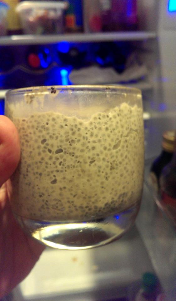 Vegan eggnog and chia pudding mmmmmmm #yum