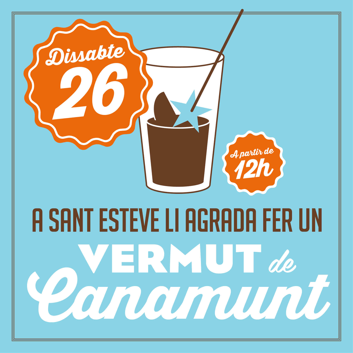VermutCanamunt's tweet photo. Cartel corregit. Moltes gràcies @desdelilla
En qualsevol cas aquest dissabte-migdia: vermut!
https://t.co/RbTteT6USR https://t.co/jnqpxn6xFY