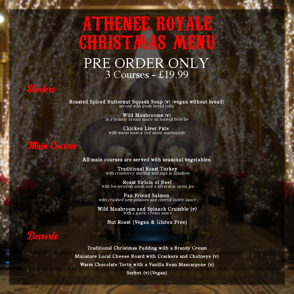 Athenee_Royale's tweet photo. #BadNews Only 3 more days of our #ChristmasDinner #ChristmasMenu
#GoodNews : #3MoreSleepsTilChristmas
#AtheneeRoyale https://t.co/L2VjmjDUSk