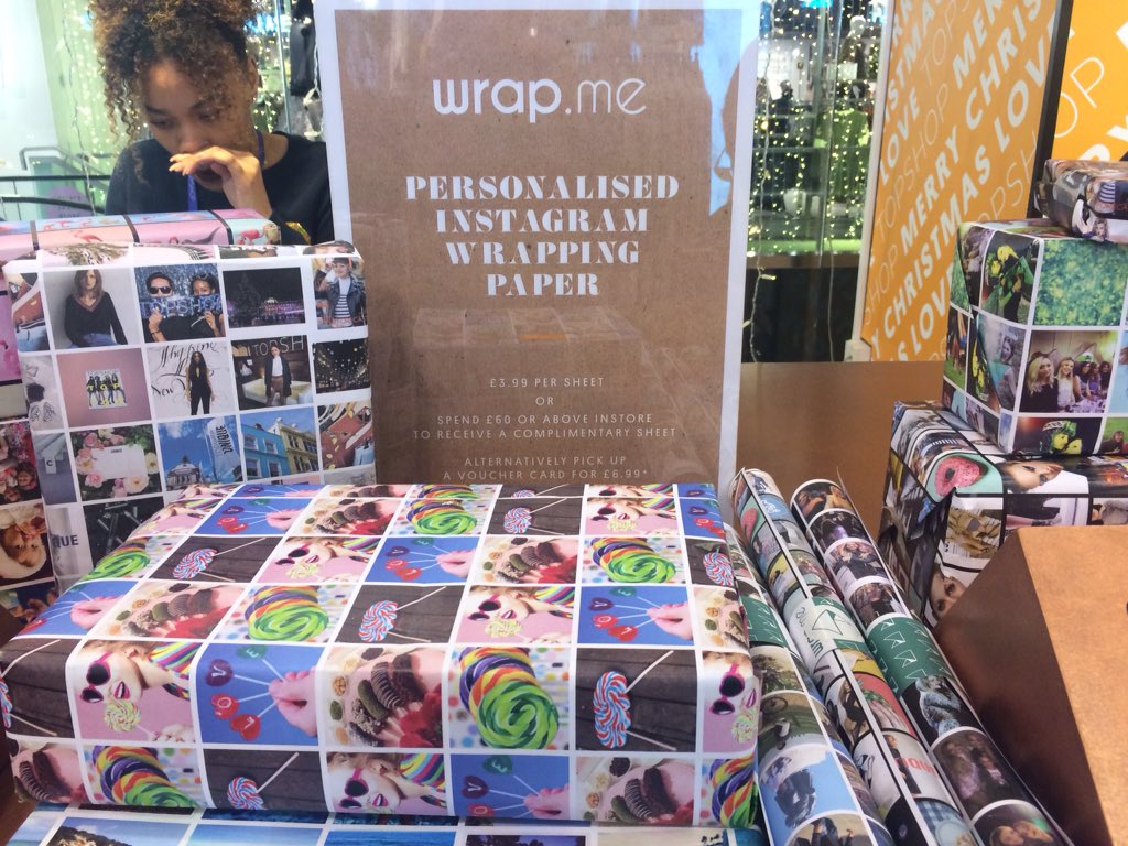 garyu69's tweet photo. Doing last minute shopping? Pop in to @TopShop Oxford street for personalised wrapping paper #mywrapme #Christmas https://t.co/OxpWj5YgLQ