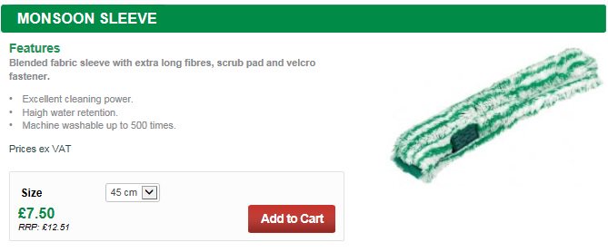 WindowCleanShop's tweet image. Product of the day: Monsoon Sleeve 45cm
 Blended fabric sleeve with extra long fibres, scrub pad and velcro fastener