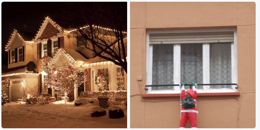 MejoresTwits's tweet photo. Decoración navideña en Estados Unidos vs en España. https://t.co/dPUePygu4K