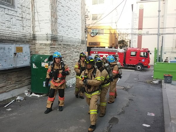 겨울철 화재 대비 도시형 생활주택 불시 출동훈련