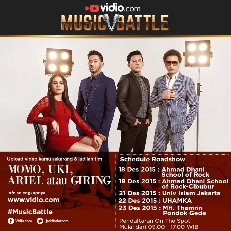 Hari ini roadshow #MusicBattle hadir di UHAMKA Pasar Rebo.

Buat kamu di sekitarnya, silah ikutan... Ditunggu!