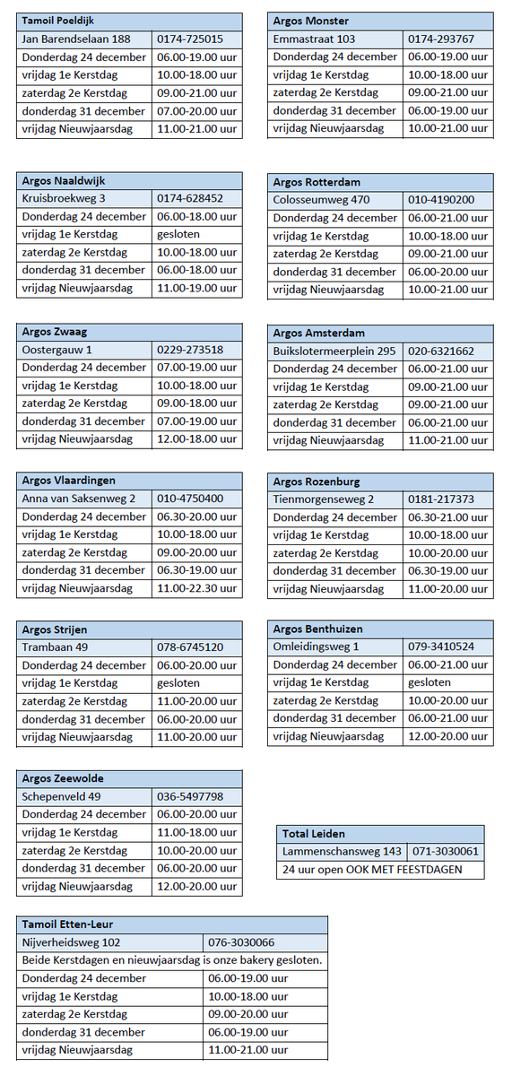 Tanqplus's tweet image. Ook tijdens de feestdagen 2015 staan wij voor u klaar. Hier vindt u de openingstijden per locatie. Fijne feestdagen!