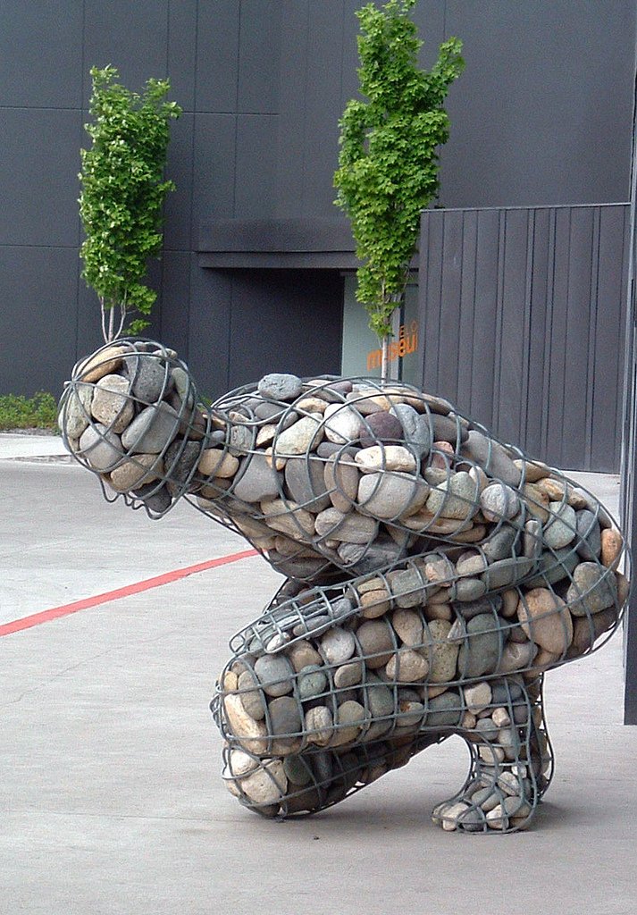 This #gabion river stone #sculpture was developed by Richard Macdonald. Do you know where it is located?