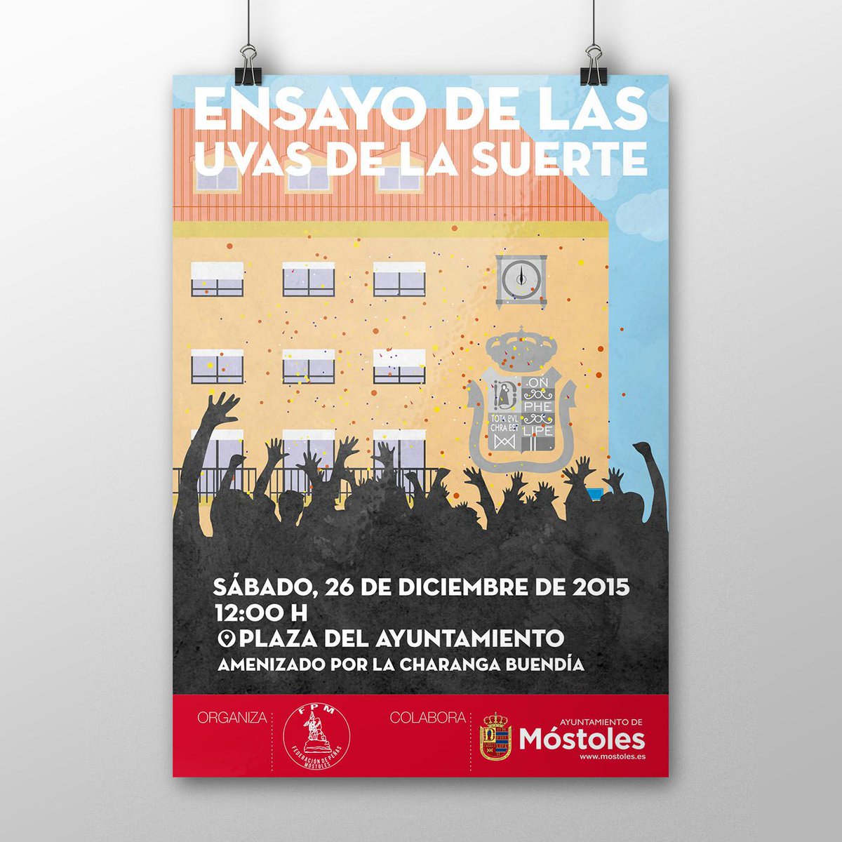 AytoMostoles's tweet photo. Ensayo de las uvas de la suerte, este sábado 26 de diciembre a las 12 horas en la plaza del Ayuntamiento #Móstoles https://t.co/Wbrs0luk1L