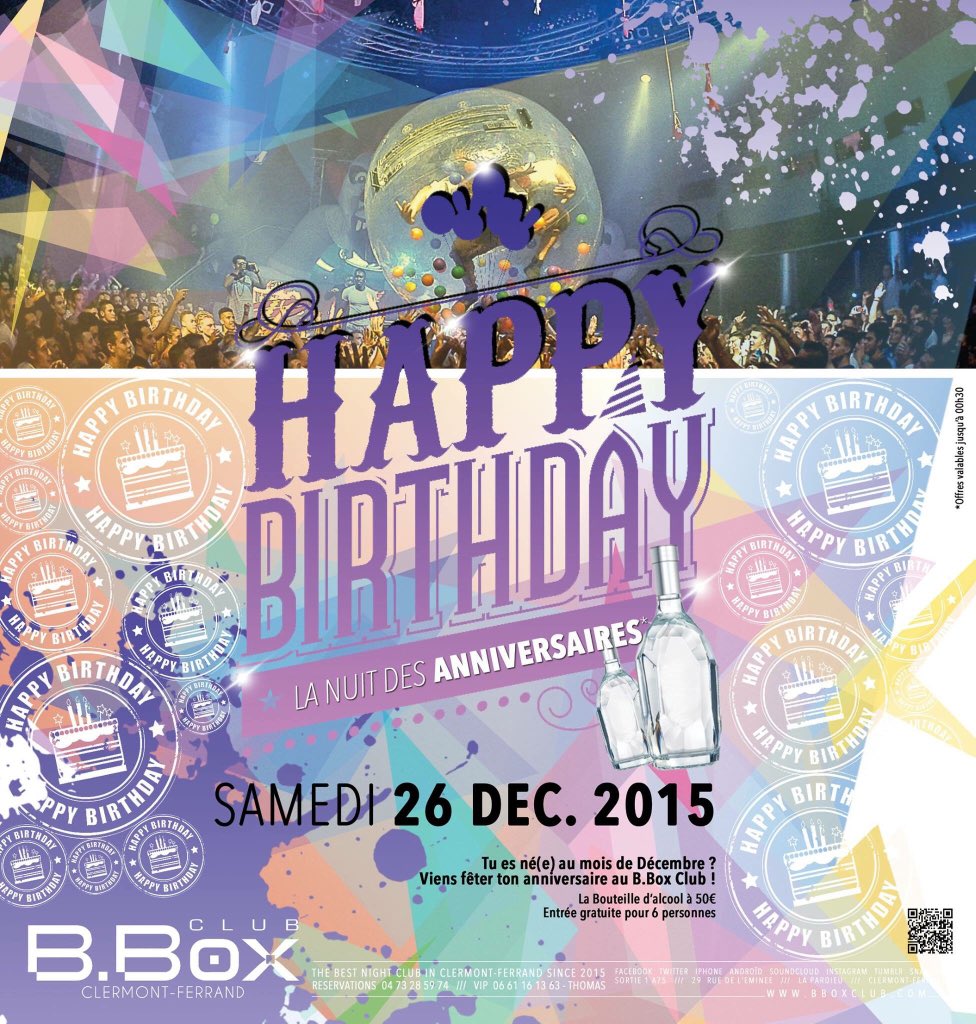 bboxdiscotheque's tweet photo. Ce Samedi La nuit des Anniversaires du mois de Décembre !Venez profitez de toutes les https://t.co/u2DKNFJ9cW https://t.co/3DO2sJCI9a