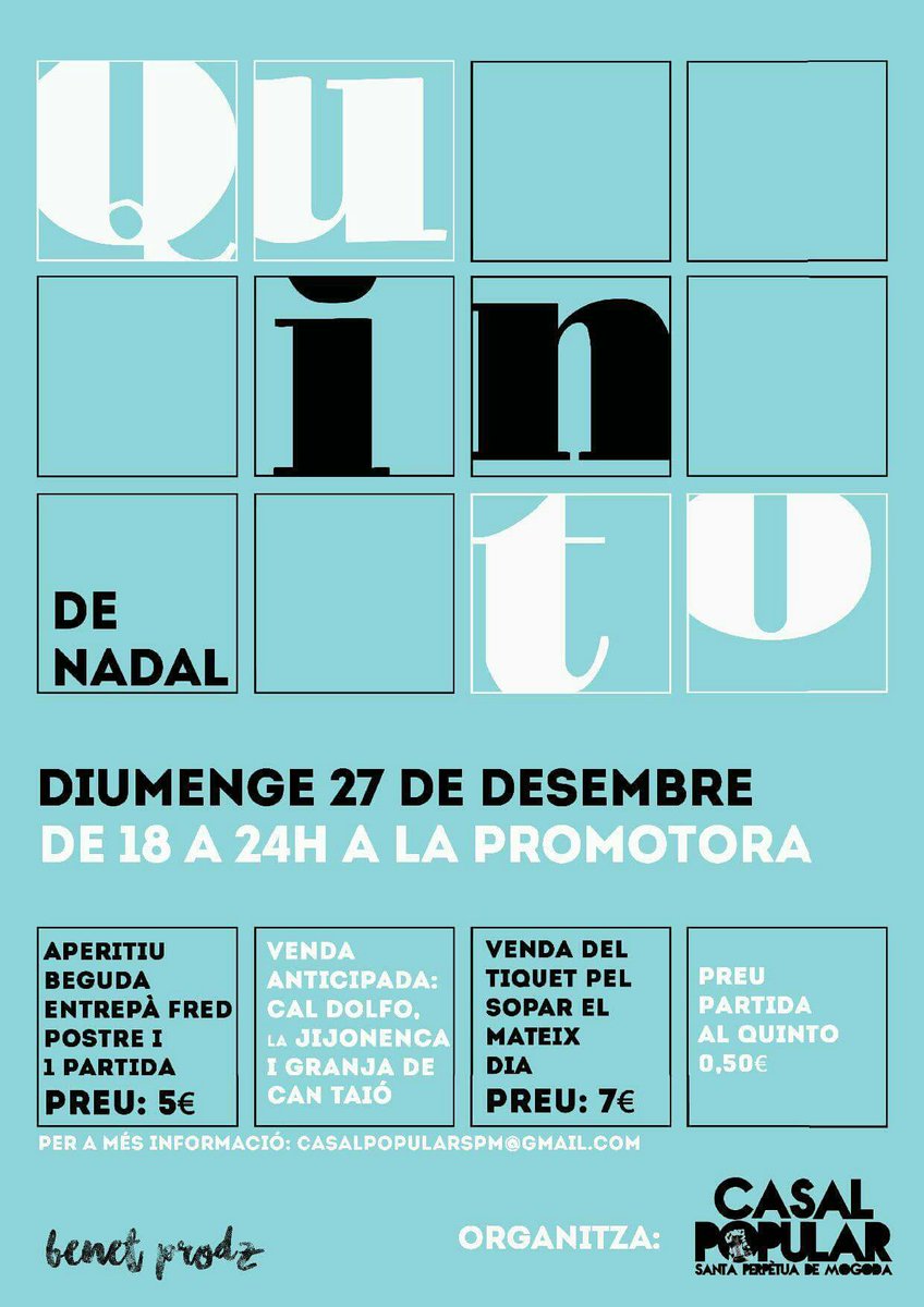 El dia 27 de desembre, Quinto de Nadal del Casal Popular #AgendaPPCC