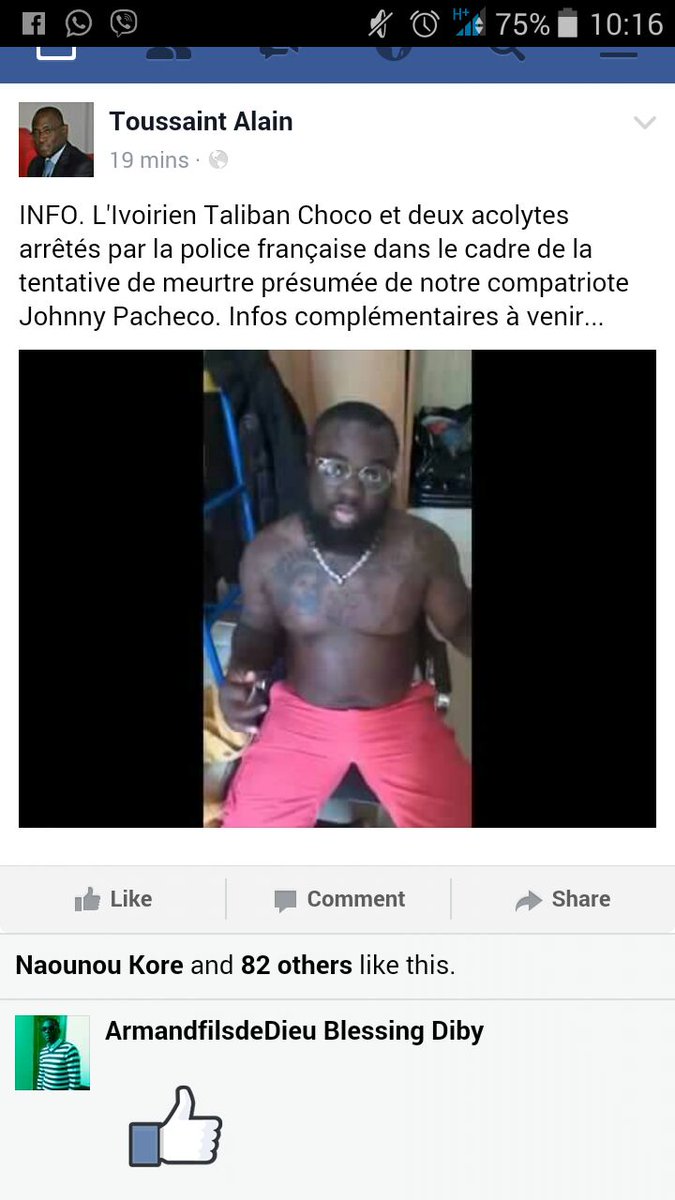 ClaudusKouadio's tweet photo. ''Agression de Johnny #Patcheko à Paris'': Taliban Choco et ses acolytes ENFIN arrêtés par la police Française. #fb https://t.co/9HyDCdFoWy