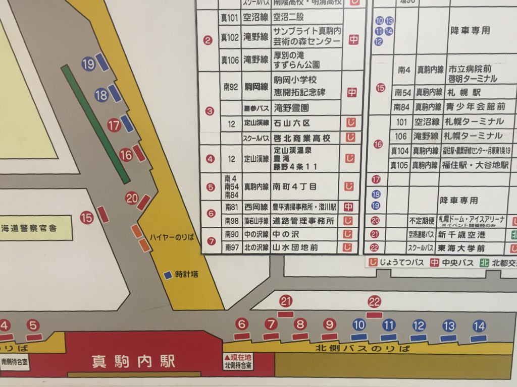 ちこここあ Ar Twitter 真駒内駅バス乗り場はこんな感じですよ シャトルバスはたぶん予想としては10 14番乗りばのどれかを使うのかなと 全日本まであと3日 T Co Zk1nrwkvc6