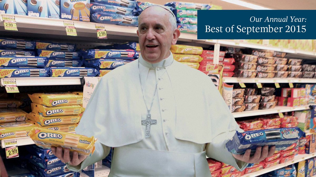 TheOnion's tweet photo. Pope Francis Reverses Position On Capitalism After Seeing Wide Variety Of American Oreos https://t.co/U9Msg2ROgX https://t.co/evcHhlpSXB