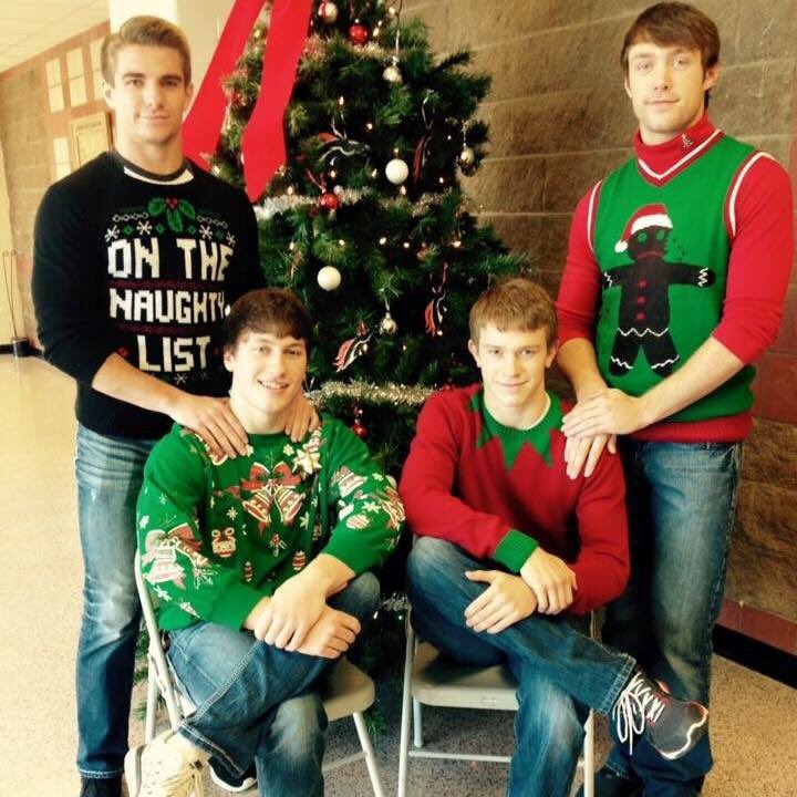 Happy Holidays from the Amherst Football Program and these four Seniors!!!! #sweaterswag