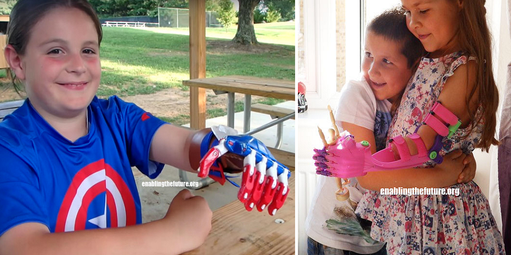 3DPrintGirl's tweet photo. .@Enablethefuture Looks Back on 2 Years of #3DPrinted Prosthetics, Introduces New Designs
https://t.co/blbwnJqb2d https://t.co/OQTtzMkvTf