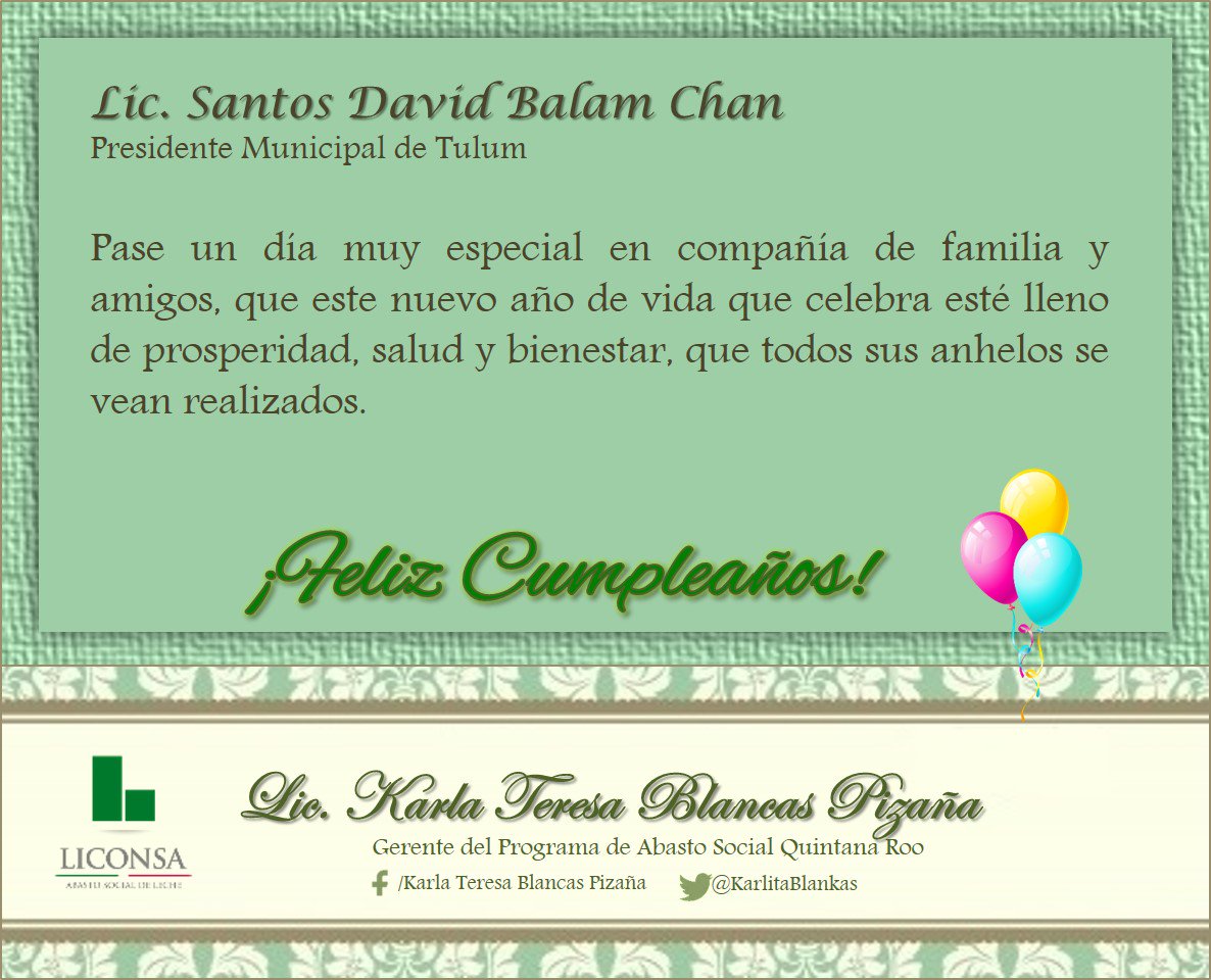 KarlitaBlankas's tweet photo. .@DavidBalam feliz cumpleaños, que sean muchos años más de vida #EquipoLiconsaQRoo @hectorpablo_ @betoborge https://t.co/rpnJlp0h0p