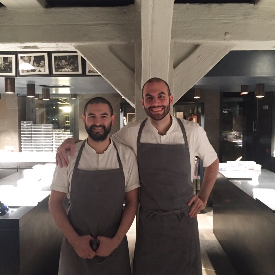 スイーツ柄 ブルー Cuisiniers à Roanne フランス料理 ロアンヌの料理