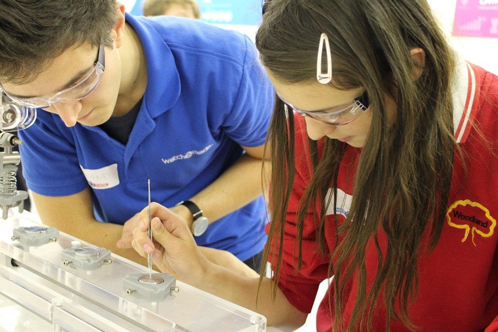 watchitmade's tweet photo. Learning about watch assembling with year 7 pupils @WoodlandAcademy @watchitmade @CranfieldUni #precisionengineering https://t.co/QOW4SmnW0Z