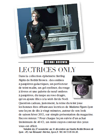 ObjectifUne's tweet photo. Il vous manque un cadeau de Noël ? Contactez @BobbiBrown Lyon au 04 72 04 06 20 de la part de Madame Figaro Lyon. https://t.co/I7T94xhI9W