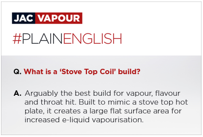 Jacvapour's tweet photo. What's your ultimate coil build?
#plainenglish #advancedvapers #provapers https://t.co/pwGTyF6giT