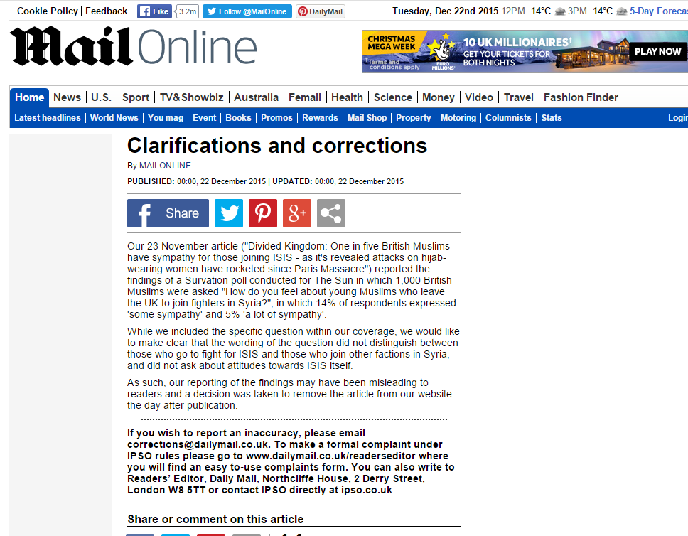 miqdaad's tweet image. Great @MailOnline corrects "misleading" piece on the #MuslimPoll: not sure correction had "due prominence" @IpsoNews