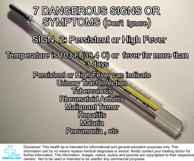 WCCINOfficial's tweet photo. 7 Dangerous Signs or Symptoms - Sign2: Persistent Fever #health #dangerousSognsOrSymptoms #PersistentFever https://t.co/25lQvdMIHU