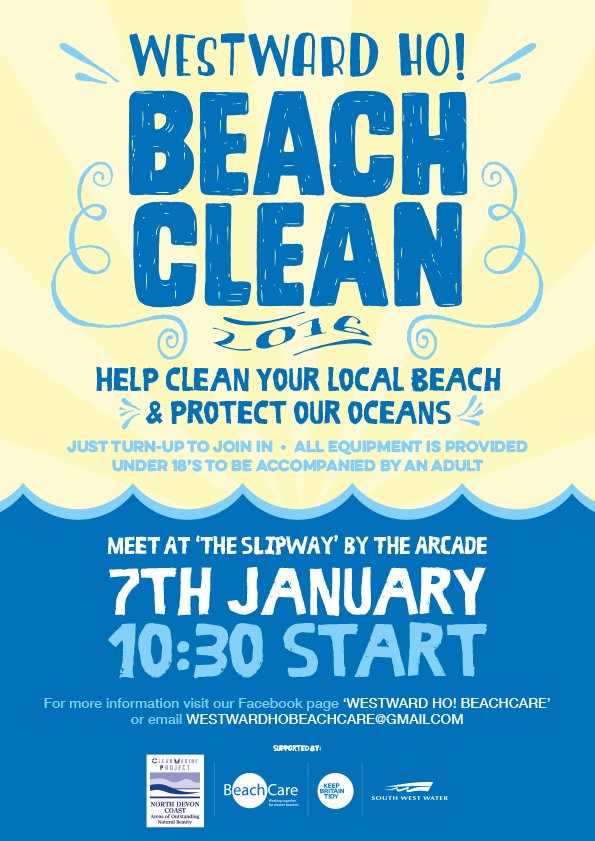 NDFLAG's tweet image. Want to help clean up our #beaches and protect our #sea? Why not take part in the Westward Ho! Beach Clean in 2016!