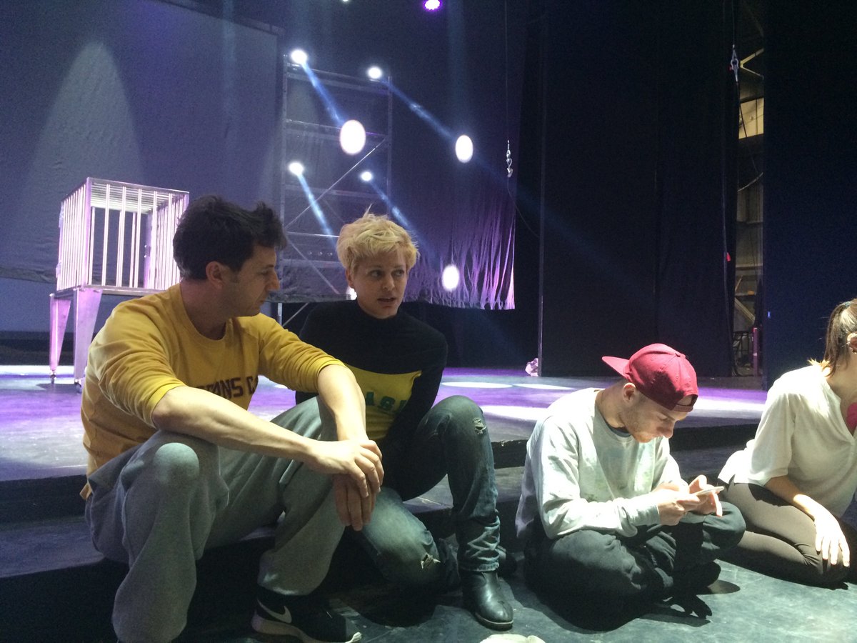 ErixLogan's tweet photo. #HappeningNow: the choreographer Marco Vesico and #SaraMaya during #rehearsals at @tdellaluna. #TheMagicOf #show https://t.co/LWaVL8qePV
